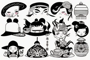 vietnamese traditional hat tattoo idea