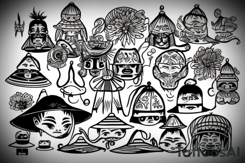Just vietnamese traditional hat tattoo idea