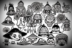 Just vietnamese traditional hat tattoo idea
