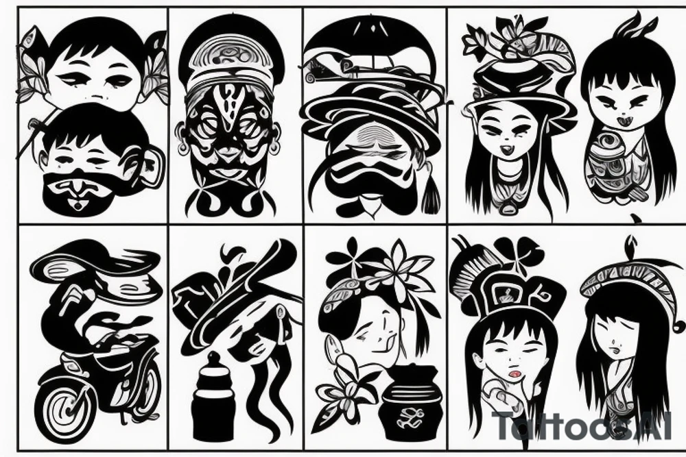 Just vietnamese traditional hat tattoo idea