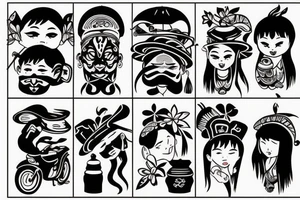 Just vietnamese traditional hat tattoo idea