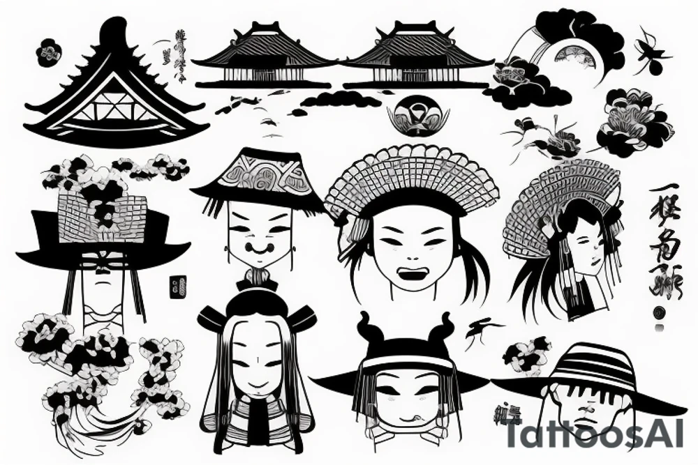Just vietnamese traditional hat tattoo idea