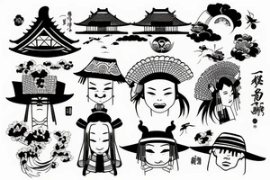 Just vietnamese traditional hat tattoo idea