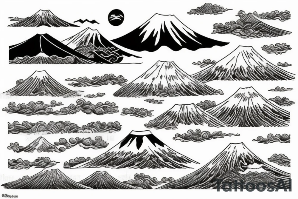 Mount Fuji with the sunrise tattoo idea