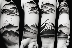 Mount Fuji with the sunrise tattoo idea