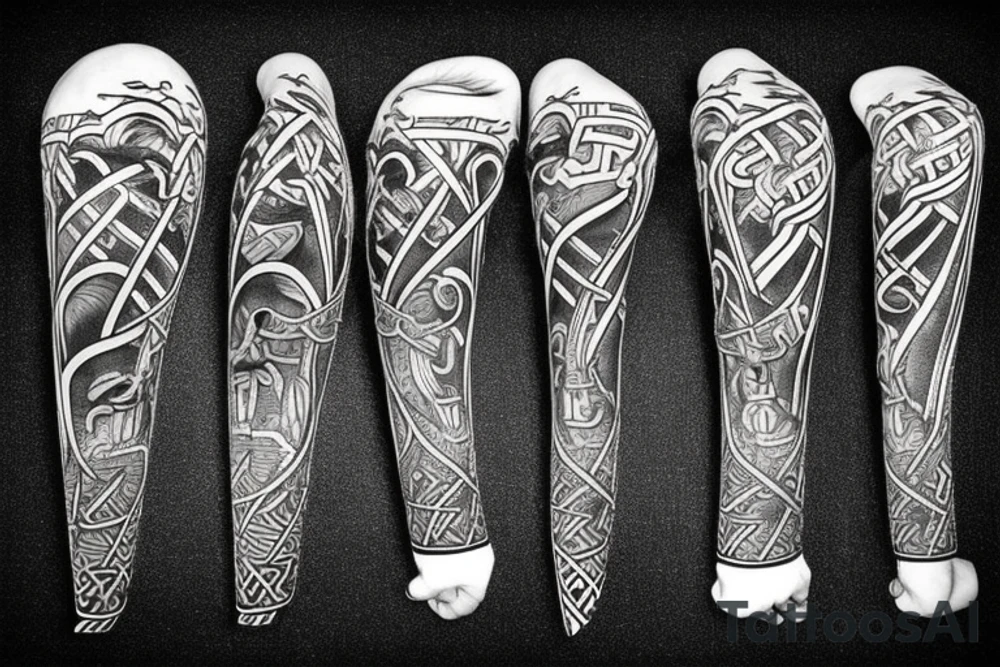 Viking axe with key tattoo idea