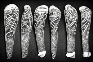 Viking axe with key tattoo idea