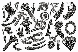 One Key in the shape of a Viking axe tattoo idea