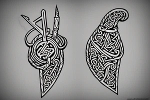 One Key in the shape of a Viking axe tattoo idea