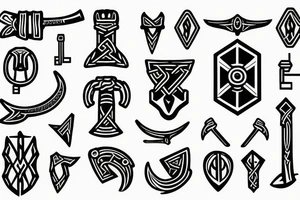 One Key in the shape of a Viking axe tattoo idea