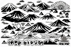 Mount fuji with the japan flag tattoo idea