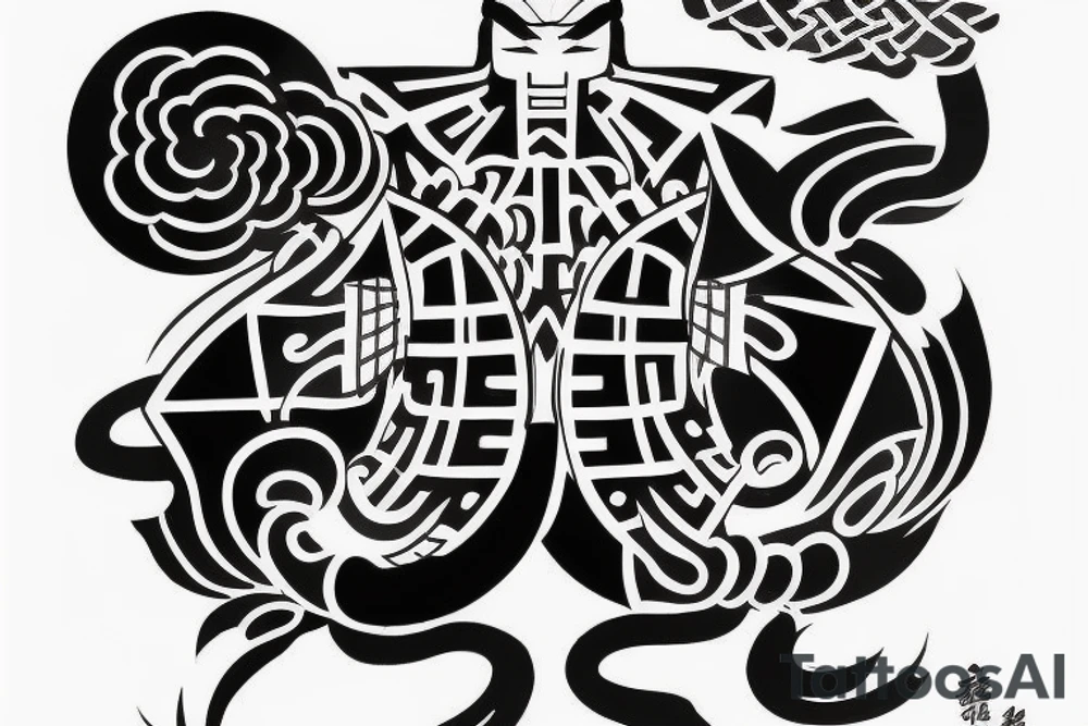Traditional guard Korean tattoo idea