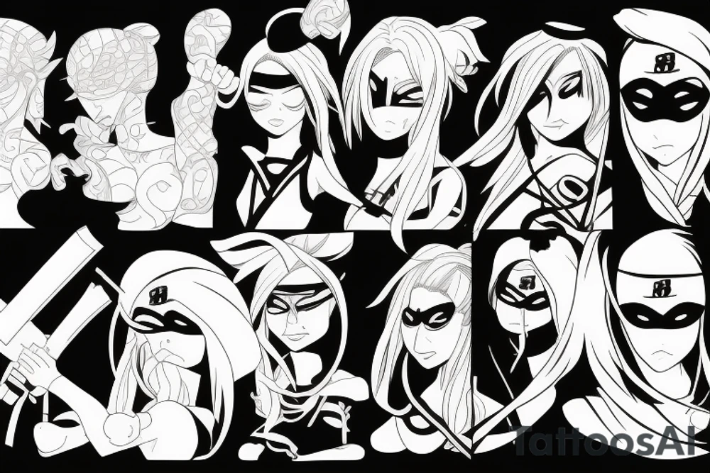 anime ninja girl tattoo idea