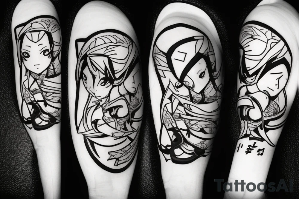 anime ninja girl tattoo idea