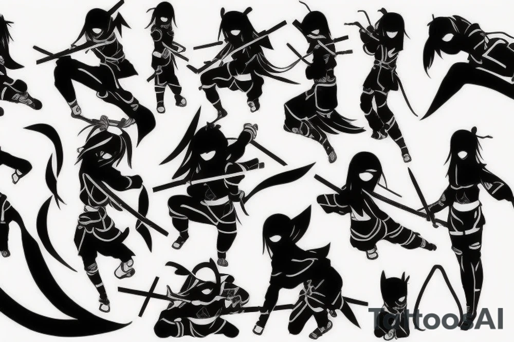 anime ninja girl tattoo idea