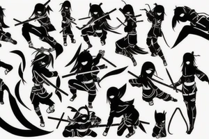 anime ninja girl tattoo idea