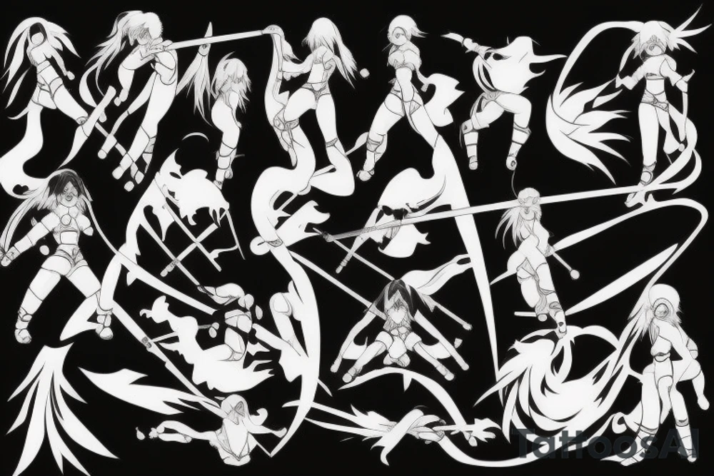 anime ninja girl tattoo idea