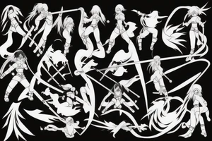 anime ninja girl tattoo idea