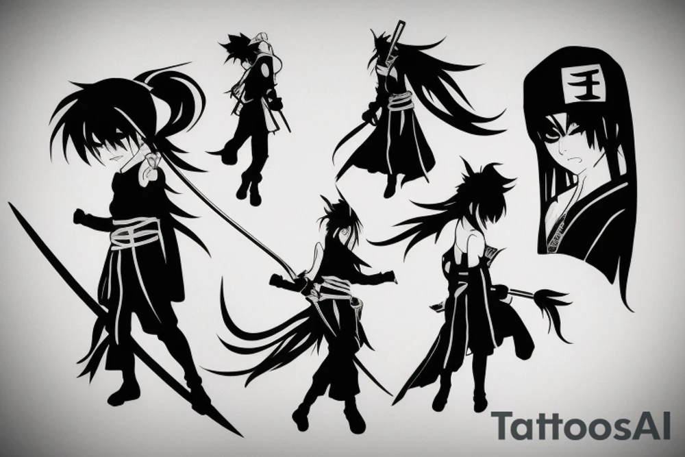 anime ninja girl tattoo idea