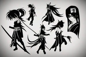 anime ninja girl tattoo idea