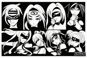 anime ninja girl tattoo idea