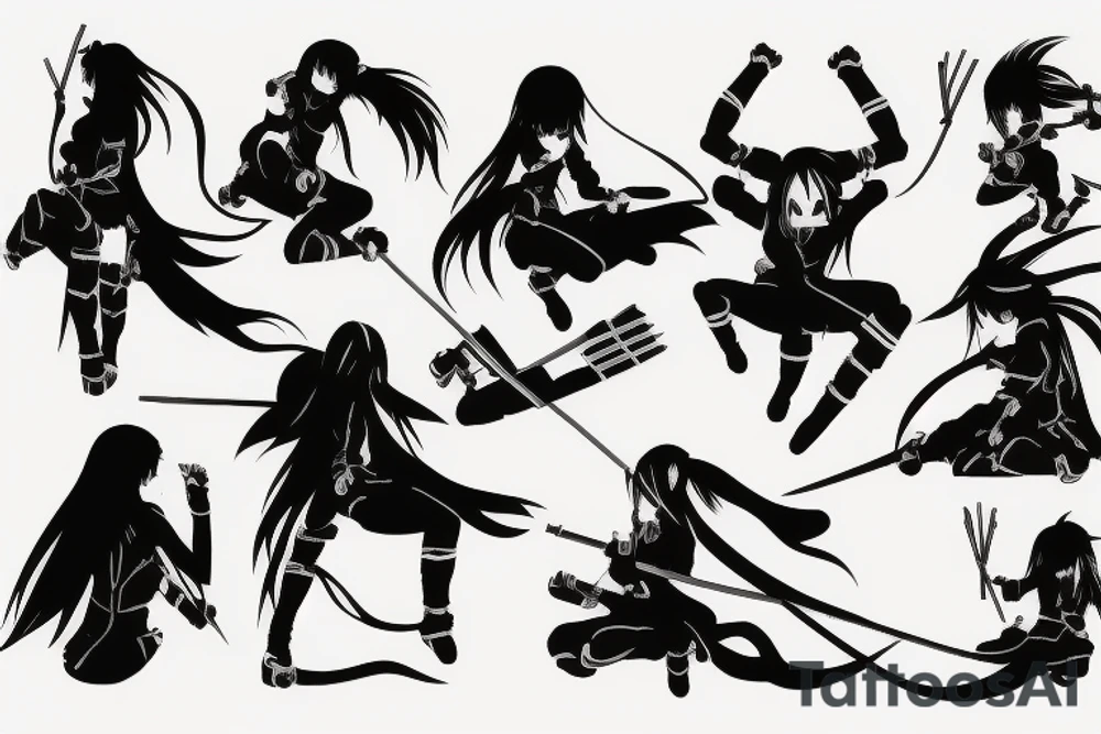 anime ninja girl tattoo idea
