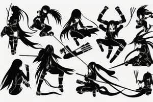 anime ninja girl tattoo idea