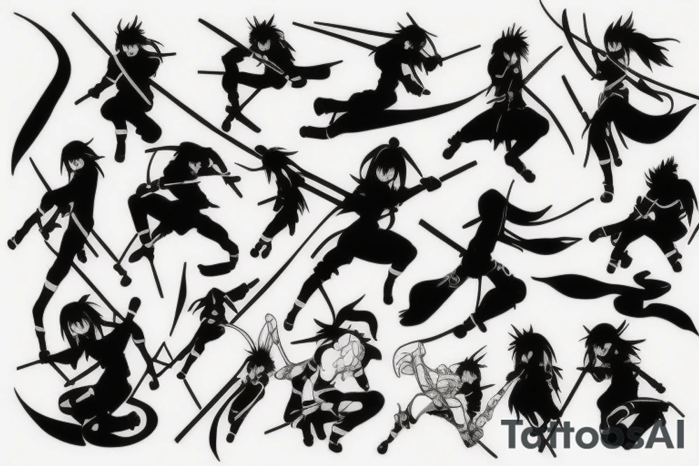 anime ninja girl tattoo idea
