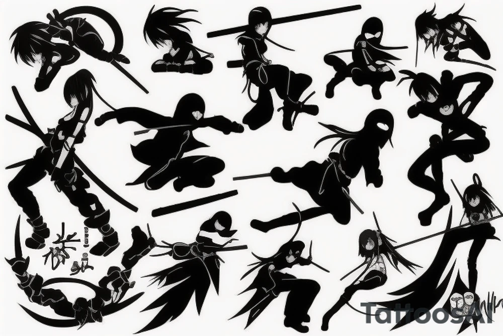 anime ninja girl tattoo idea