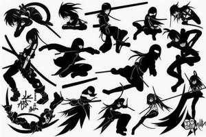 anime ninja girl tattoo idea