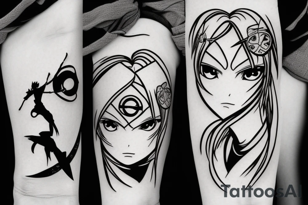 anime ninja girl tattoo idea