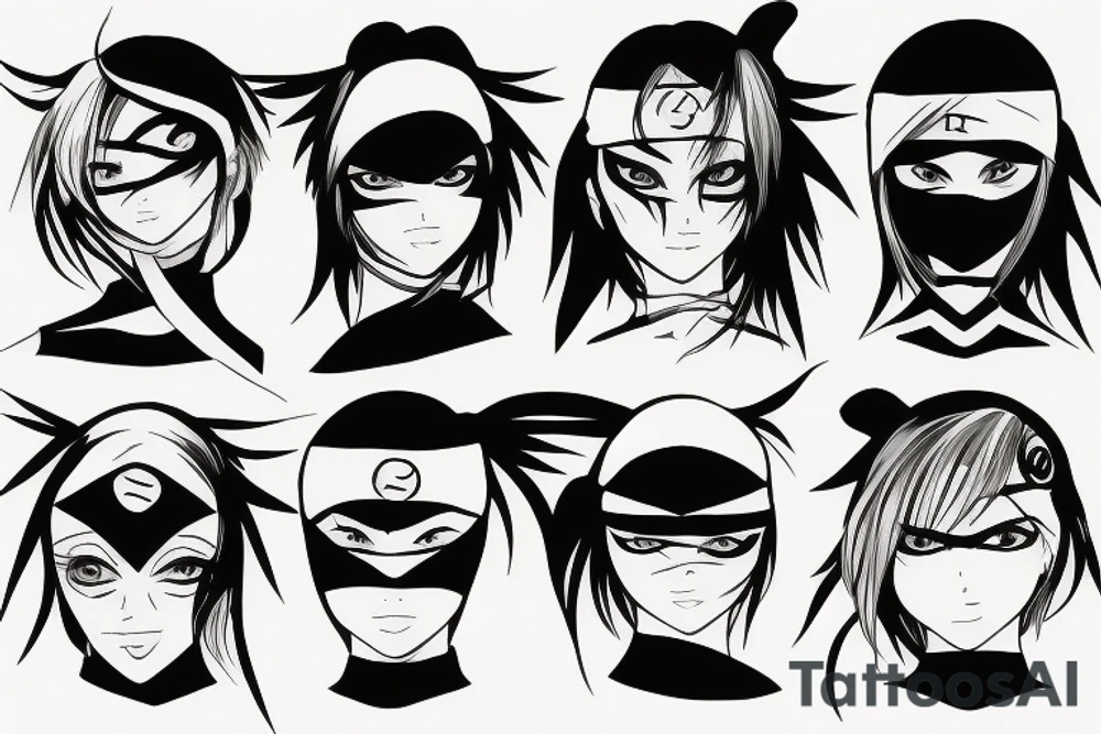 anime ninja girl tattoo idea