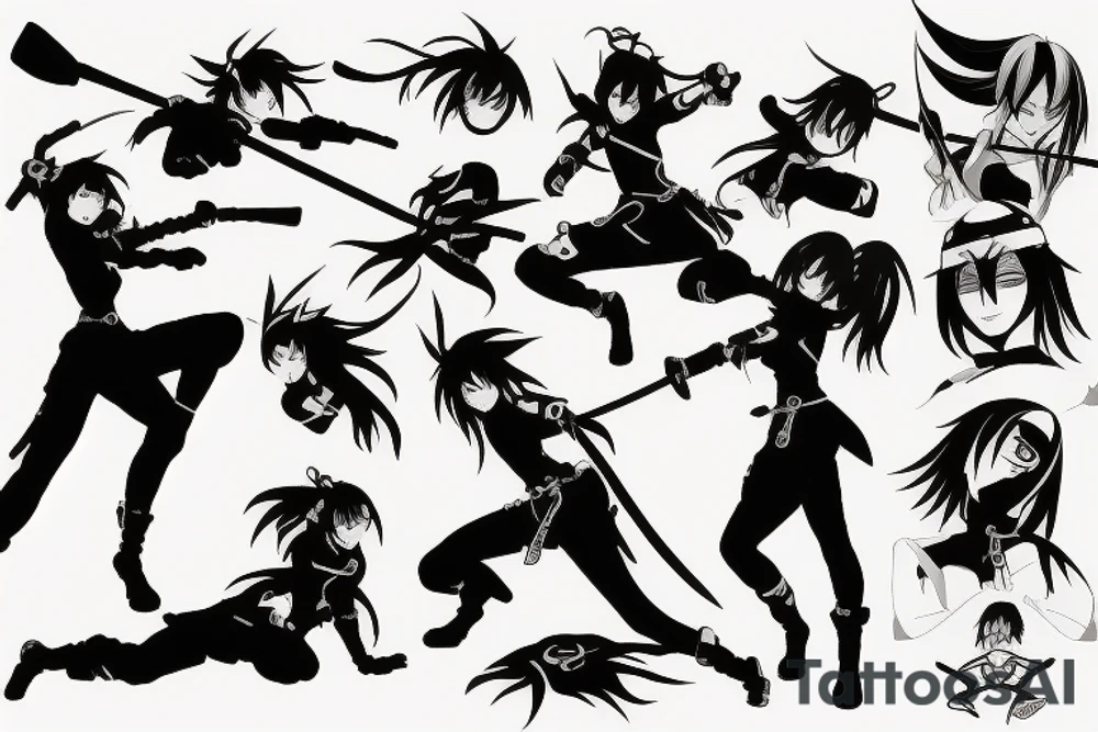 anime ninja girl tattoo idea