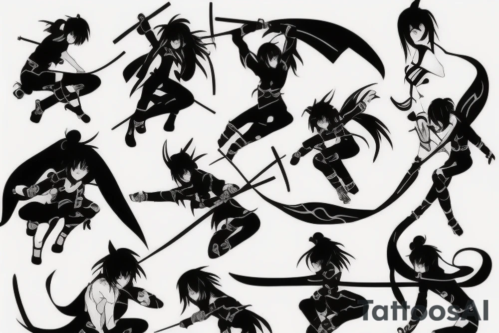 anime ninja girl tattoo idea