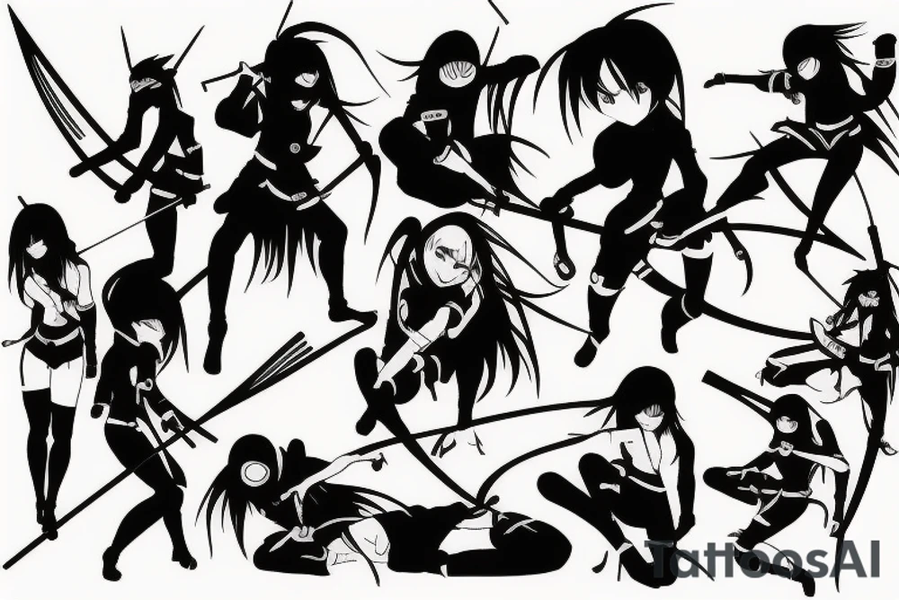 anime ninja girl tattoo idea