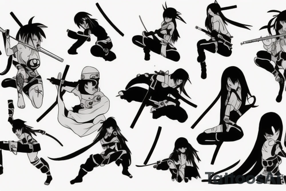 anime ninja girl tattoo idea