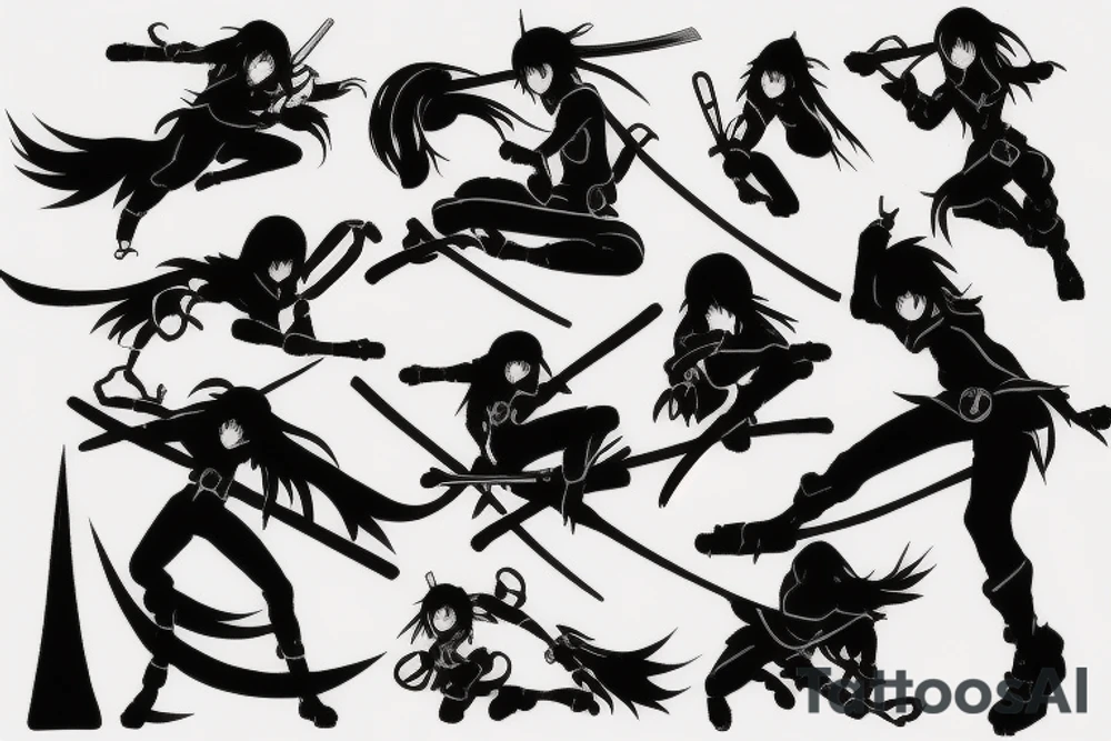 anime ninja girl tattoo idea
