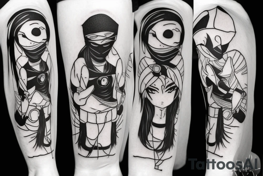 anime ninja girl tattoo idea