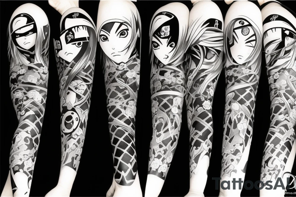 anime ninja girl tattoo idea