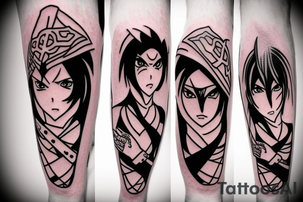 anime ninja girl tattoo idea