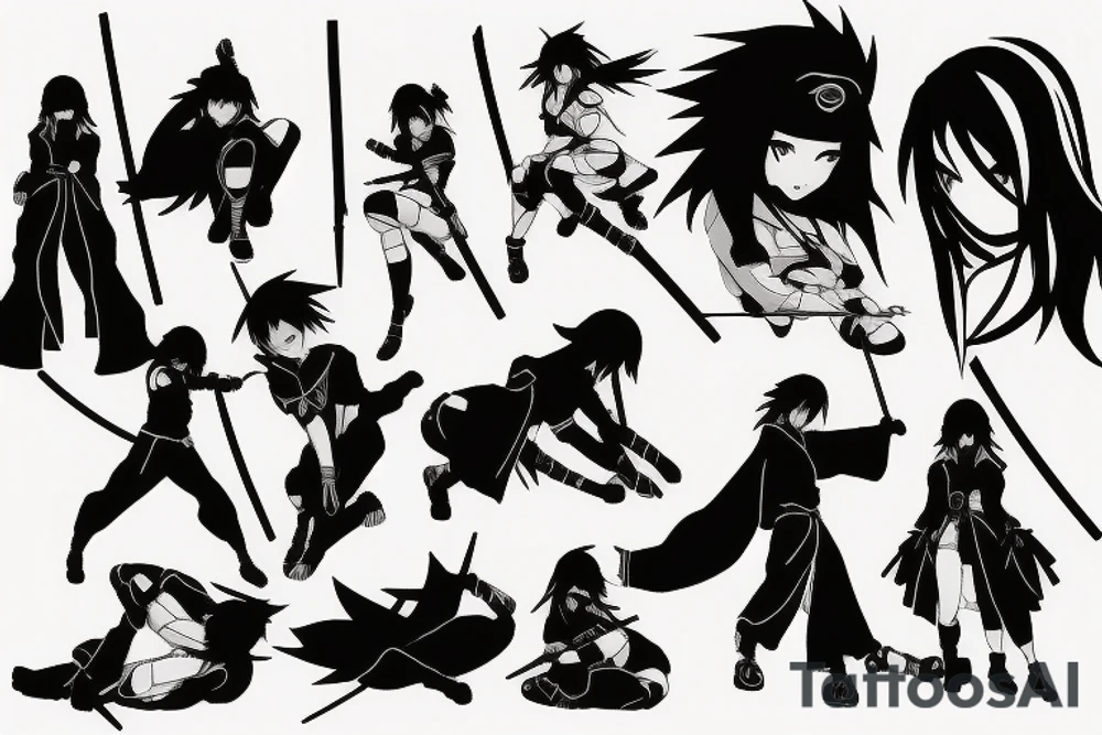 anime ninja girl tattoo idea