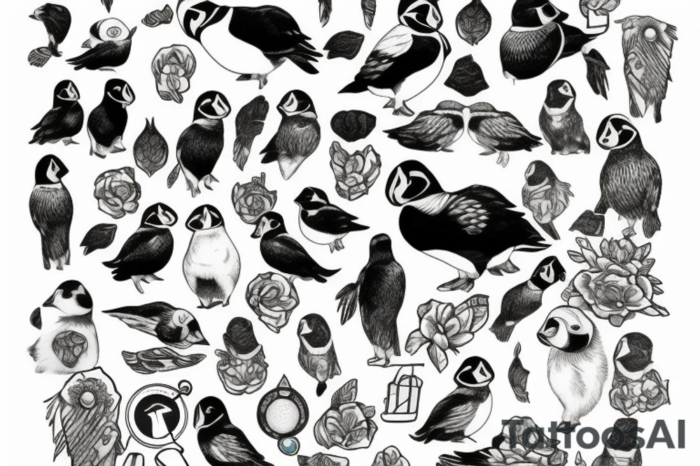 Puffin Iceland tattoo idea