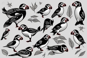 Puffin flying tattoo idea
