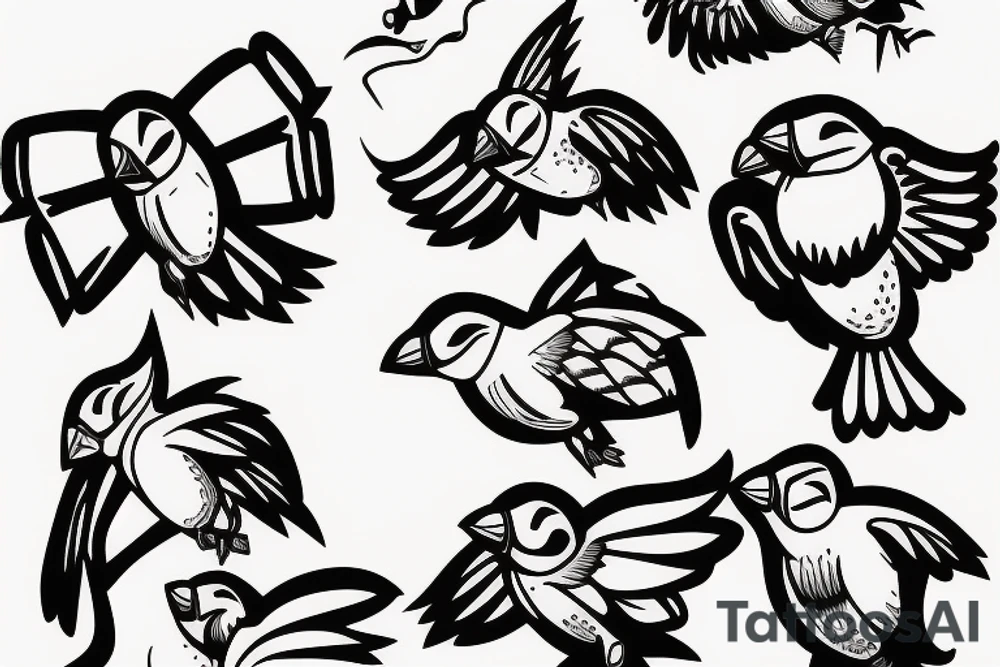Puffin flying tattoo idea