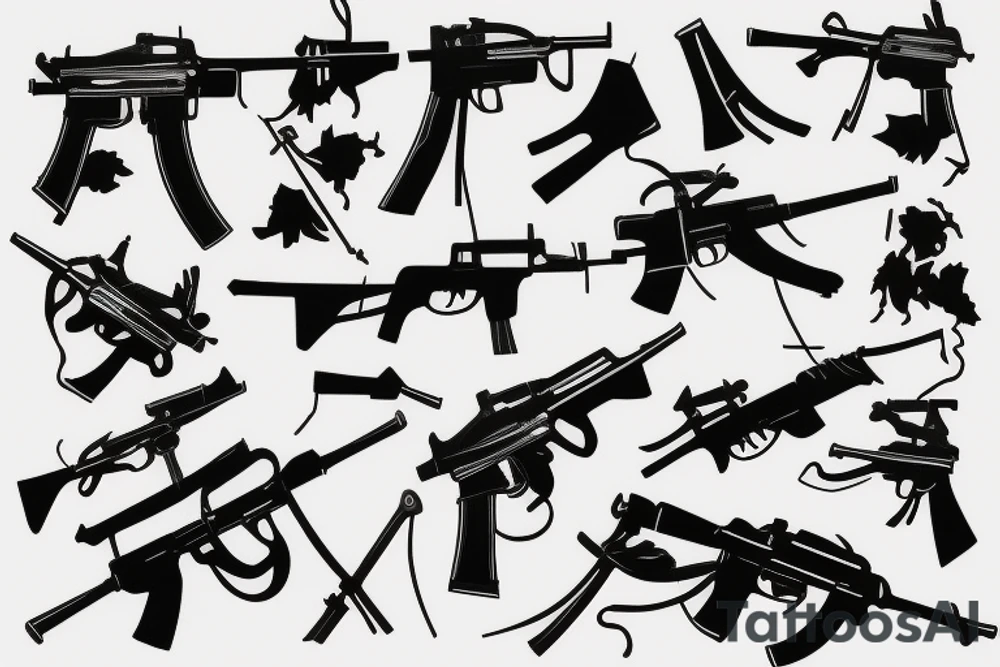 ak-74 rifle tattoo idea