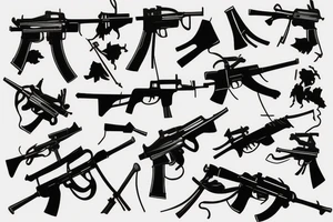 ak-74 rifle tattoo idea