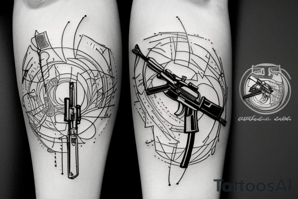 ak-74 rifle tattoo idea