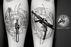 ak-74 rifle tattoo idea