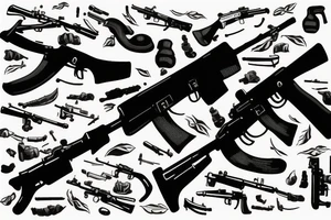 ak-74 rifle tattoo idea