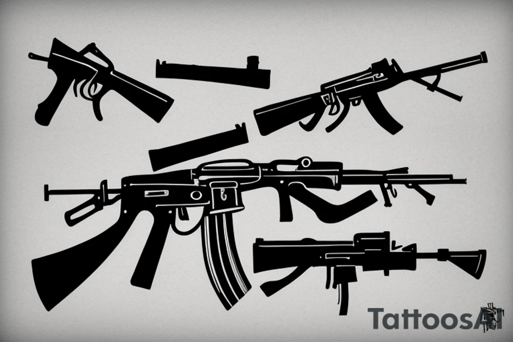 ak-74 rifle tattoo idea